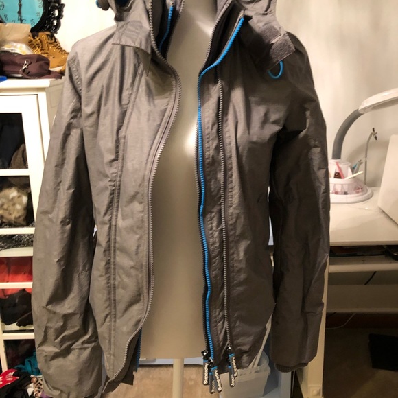 Superdry gray jacket with blue interior, Sz S - Picture 1 of 8
